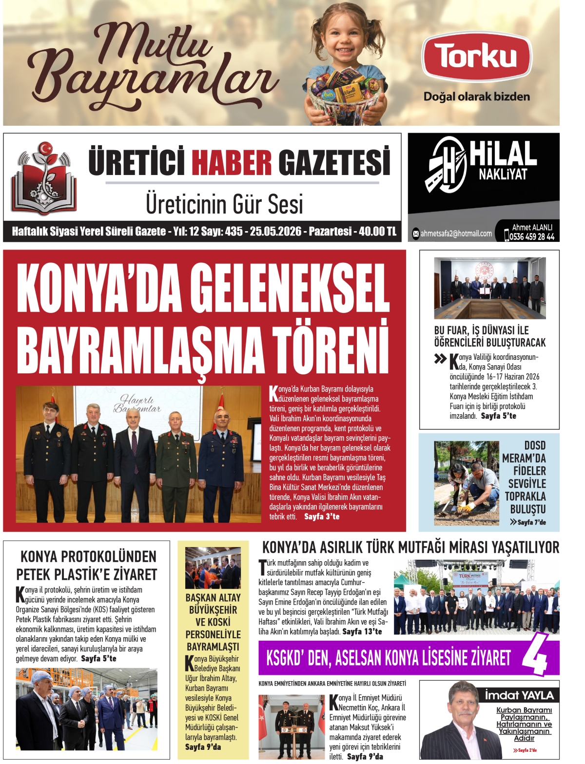 ÜRETİCİ  HABER  GAZETESİ  25.05.2026