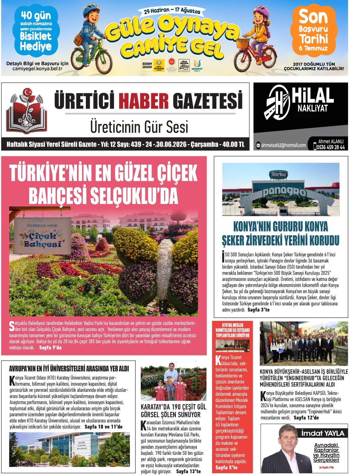 ÜRETİCİ HABER  GAZETESİ  24.06.2026
