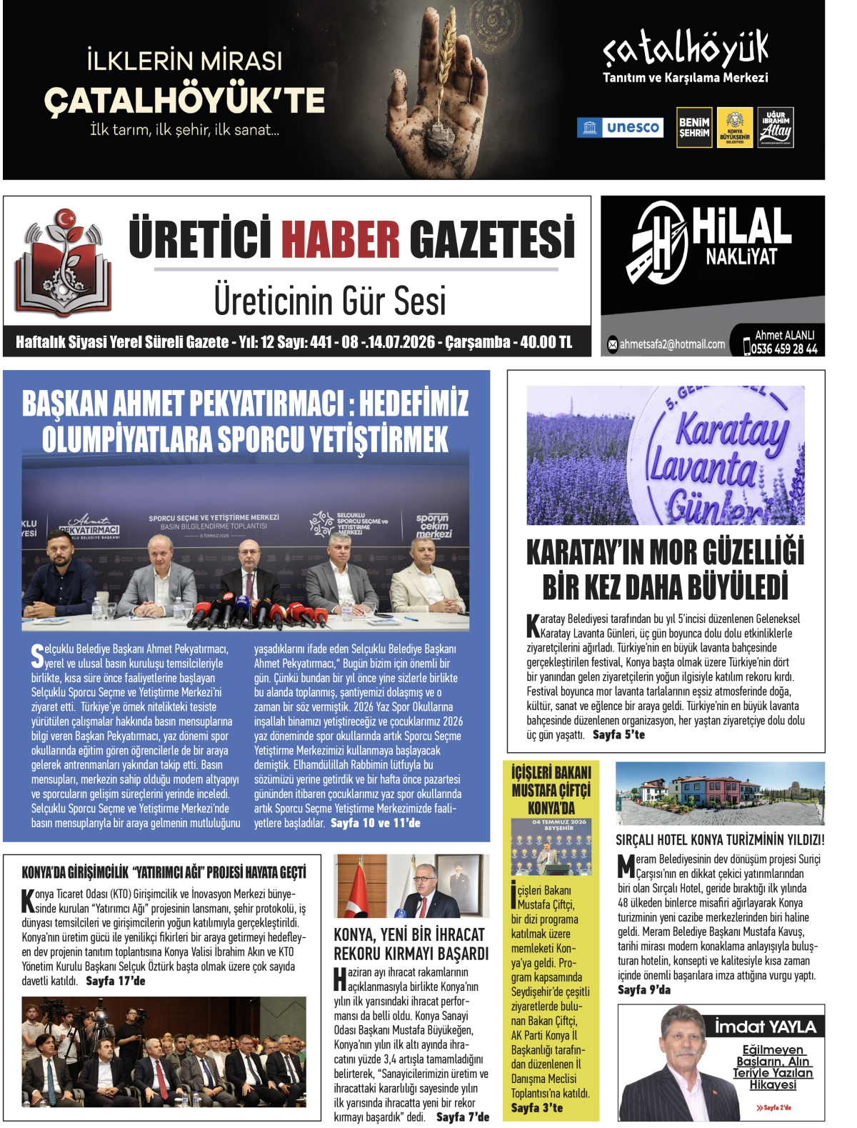 ÜRETİCİ  HABER  GAZETESİ  08.07.2026