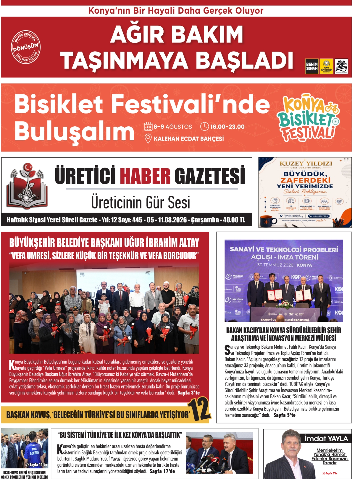 ÜRETİCİ HABER  GAZETESİ  05.08.2026