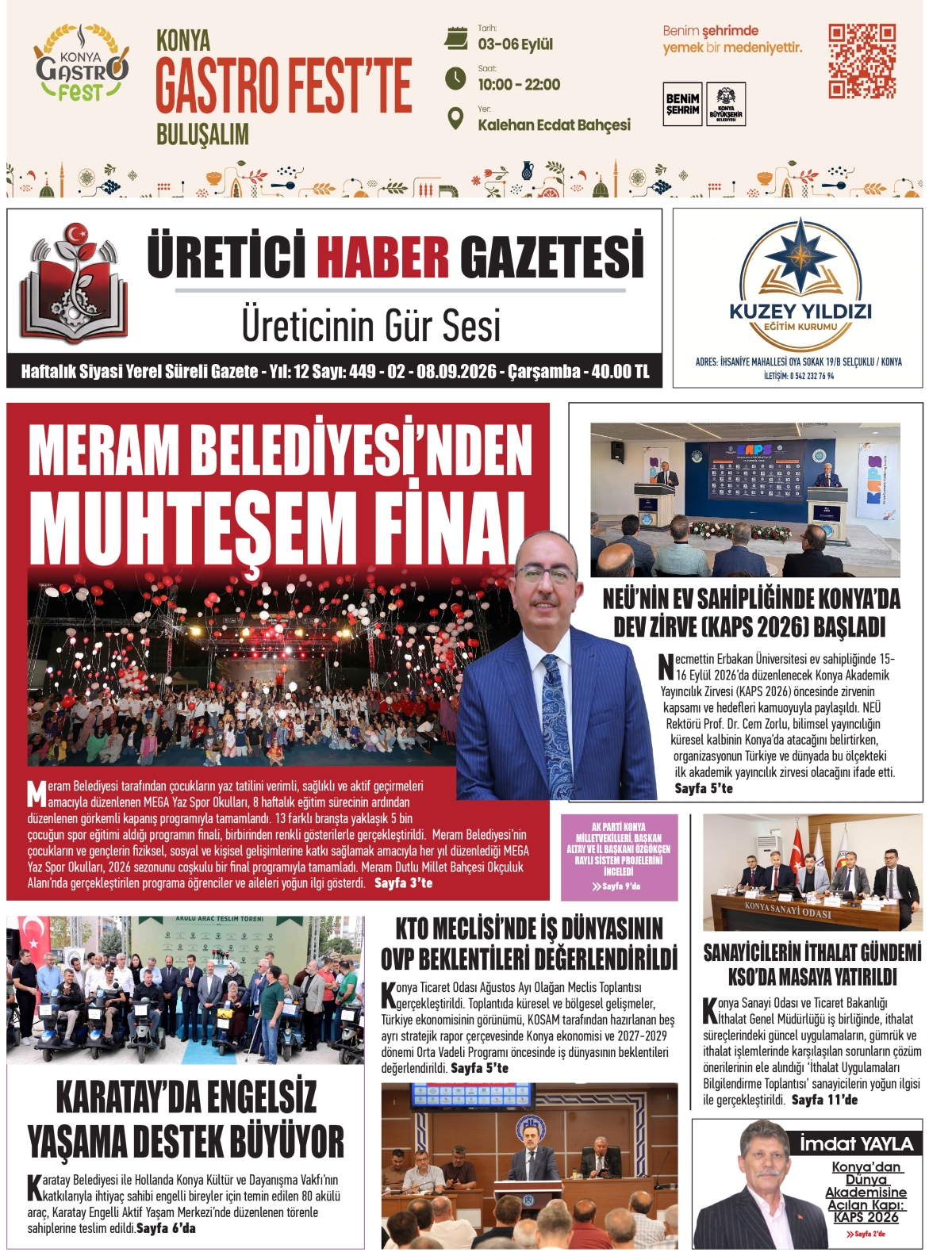 ÜRETİCİ  HABER  GAZETESİ  02.09.2026