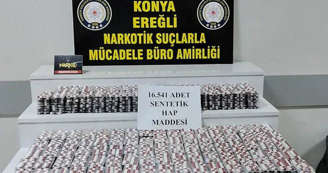 Konya’da Uyuşturucu Tacirlerine Darbe: 98 Binin Üzerinde Sentetik Ecza Hap Ele Geçirildi